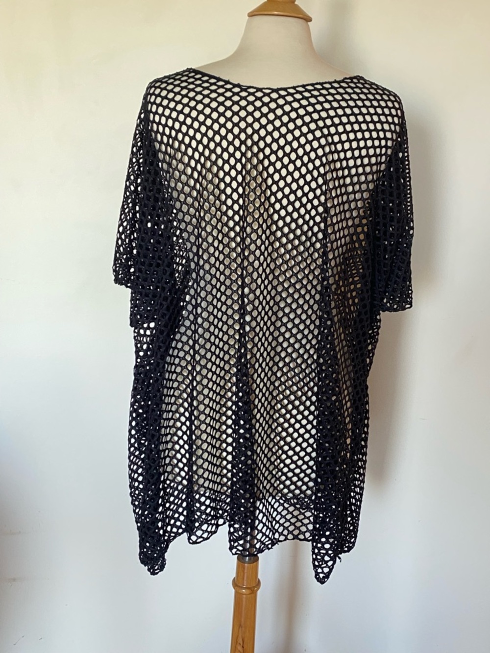 Black Open Weave Fishnet Cover-Up Tunic - Picture 2 of 6